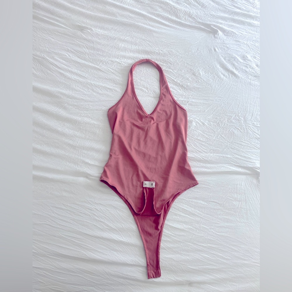 Halter body suit.